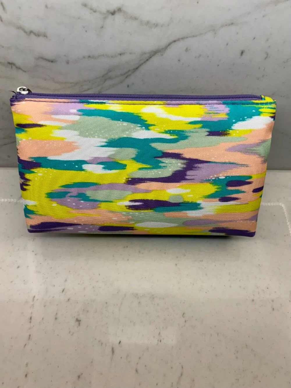 CLINIQUE Abstract Brushstroke Rainbow Makeup Bag Cosmetic Pouch Travel Case